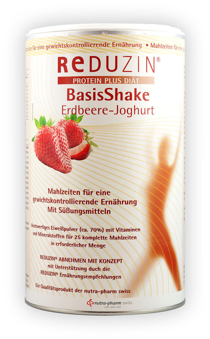 REDUZIN Basiskost Erdbeer-Joghurt - 450 g Dose - 25 Portionen